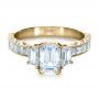 18k Yellow Gold 18k Yellow Gold Custom Three Stone And Princess Cut Diamond Engagement Ring - Flat View -  1267 - Thumbnail