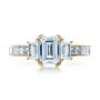 14k Yellow Gold 14k Yellow Gold Custom Three Stone And Princess Cut Diamond Engagement Ring - Top View -  1267 - Thumbnail