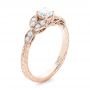 18k Rose Gold Custom Tri-leaf Diamond Engagement Ring