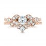 14k Rose Gold 14k Rose Gold Custom Tri-leaf Diamond Engagement Ring - Three-Quarter View -  102261 - Thumbnail