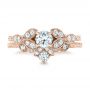 18k Rose Gold 18k Rose Gold Custom Tri-leaf Diamond Engagement Ring - Three-Quarter View -  102261 - Thumbnail