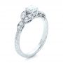  Platinum Platinum Custom Tri-leaf Diamond Engagement Ring - Three-Quarter View -  102261 - Thumbnail