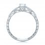 14k White Gold Custom Tri-leaf Diamond Engagement Ring - Front View -  102261 - Thumbnail