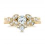 14k Yellow Gold 14k Yellow Gold Custom Tri-leaf Diamond Engagement Ring - Three-Quarter View -  102261 - Thumbnail