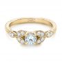 18k Yellow Gold 18k Yellow Gold Custom Tri-leaf Diamond Engagement Ring - Flat View -  102261 - Thumbnail