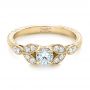 14k Yellow Gold 14k Yellow Gold Custom Tri-leaf Diamond Engagement Ring - Flat View -  102261 - Thumbnail