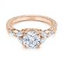 14k Rose Gold 14k Rose Gold Custom Tri-leaf Marquise Diamond Engagement Ring - Flat View -  105826 - Thumbnail