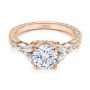 14k Rose Gold 14k Rose Gold Custom Tri-leaf Marquise Diamond Engagement Ring - Flat View -  105826 - Thumbnail
