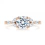 14k Rose Gold 14k Rose Gold Custom Tri-leaf Marquise Diamond Engagement Ring - Top View -  105826 - Thumbnail
