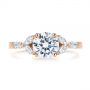 18k Rose Gold 18k Rose Gold Custom Tri-leaf Marquise Diamond Engagement Ring - Top View -  105826 - Thumbnail