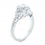 18k White Gold Custom Tri-leaf Marquise Diamond Engagement Ring - Three-Quarter View -  105826 - Thumbnail