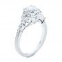 18k White Gold Custom Tri-leaf Marquise Diamond Engagement Ring - Three-Quarter View -  105826 - Thumbnail