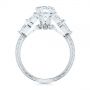 18k White Gold Custom Tri-leaf Marquise Diamond Engagement Ring - Front View -  105826 - Thumbnail