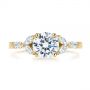 18k Yellow Gold 18k Yellow Gold Custom Tri-leaf Marquise Diamond Engagement Ring - Top View -  105826 - Thumbnail
