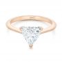 14k Rose Gold 14k Rose Gold Custom Trillion Diamond Solitaire Engagement Ring - Flat View -  104875 - Thumbnail