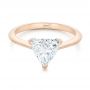14k Rose Gold 14k Rose Gold Custom Trillion Diamond Solitaire Engagement Ring - Flat View -  104875 - Thumbnail