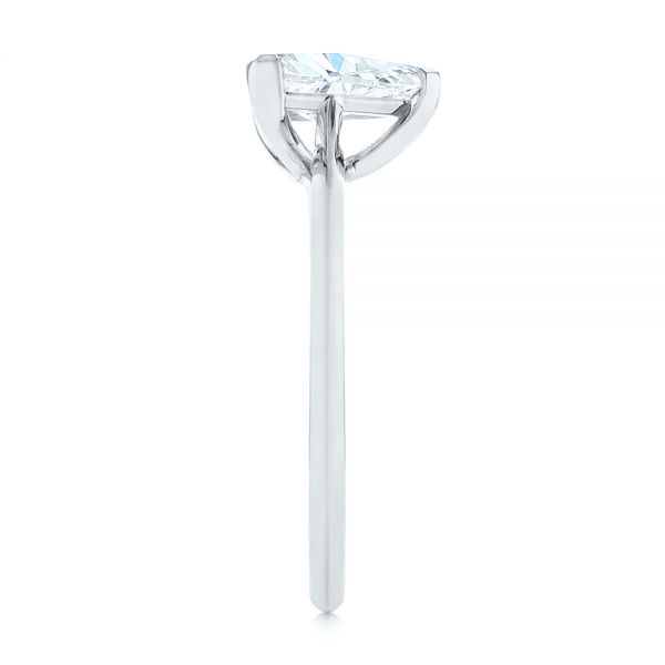 Platinum Platinum Custom Trillion Diamond Solitaire Engagement Ring - Side View - 104875