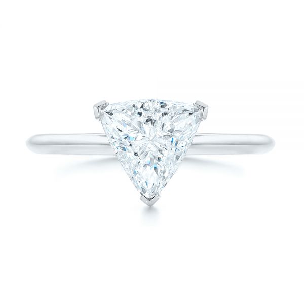 14k White Gold 14k White Gold Custom Trillion Diamond Solitaire Engagement Ring - Top View -  104875