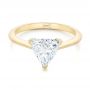 18k Yellow Gold Custom Trillion Diamond Solitaire Engagement Ring - Flat View -  104875 - Thumbnail
