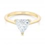 18k Yellow Gold Custom Trillion Diamond Solitaire Engagement Ring - Flat View -  104875 - Thumbnail