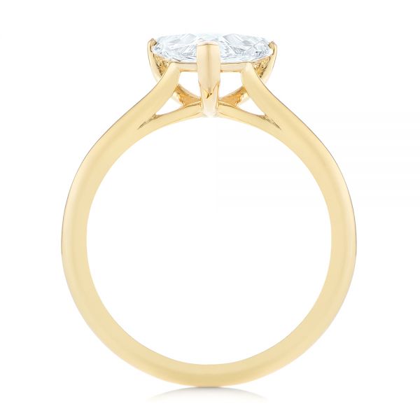 18k Yellow Gold Custom Trillion Diamond Solitaire Engagement Ring - Front View - 104875
