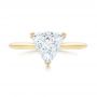 18k Yellow Gold Custom Trillion Diamond Solitaire Engagement Ring - Top View -  104875 - Thumbnail