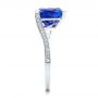 18k White Gold Custom Trillion Tanzanite Engagement Ring - Side View -  102109 - Thumbnail