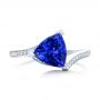  Platinum Platinum Custom Trillion Tanzanite Engagement Ring - Top View -  102109 - Thumbnail