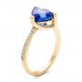 18k Yellow Gold 18k Yellow Gold Custom Trillion Tanzanite Engagement Ring - Three-Quarter View -  102109 - Thumbnail