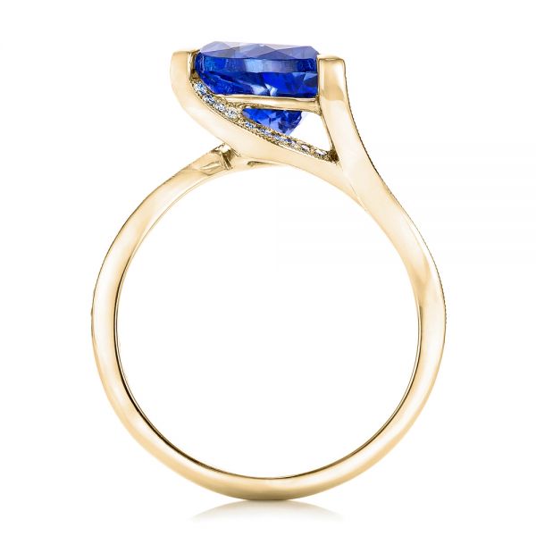 14k Yellow Gold Custom Trillion Tanzanite Engagement Ring #102109 ...