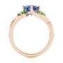 18k Rose Gold 18k Rose Gold Custom Tsavorite Blue Sapphire And Diamond Engagement Ring - Front View -  103990 - Thumbnail