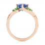 14k Rose Gold 14k Rose Gold Custom Tsavorite Blue Sapphire And Diamond Engagement Ring - Front View -  103990 - Thumbnail