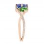 18k Rose Gold 18k Rose Gold Custom Tsavorite Blue Sapphire And Diamond Engagement Ring - Side View -  103990 - Thumbnail