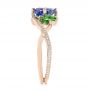 14k Rose Gold 14k Rose Gold Custom Tsavorite Blue Sapphire And Diamond Engagement Ring - Side View -  103990 - Thumbnail