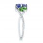  Platinum Platinum Custom Tsavorite Blue Sapphire And Diamond Engagement Ring - Side View -  103990 - Thumbnail