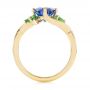 18k Yellow Gold 18k Yellow Gold Custom Tsavorite Blue Sapphire And Diamond Engagement Ring - Front View -  103990 - Thumbnail