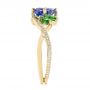 18k Yellow Gold 18k Yellow Gold Custom Tsavorite Blue Sapphire And Diamond Engagement Ring - Side View -  103990 - Thumbnail