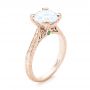 18k Rose Gold 18k Rose Gold Custom Tsavorite And Diamond Engagement Ring - Three-Quarter View -  102966 - Thumbnail