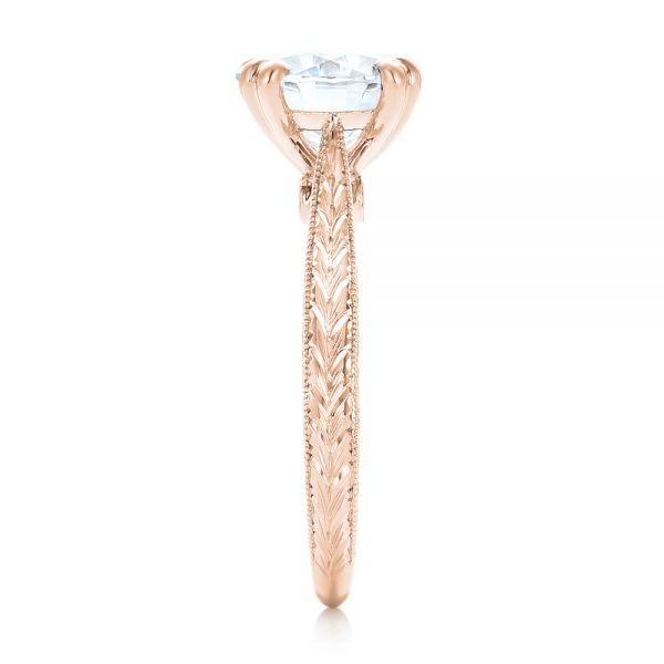 14k Rose Gold 14k Rose Gold Custom Tsavorite And Diamond Engagement Ring - Side View - 102966