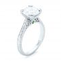 14k White Gold 14k White Gold Custom Tsavorite And Diamond Engagement Ring - Three-Quarter View -  102966 - Thumbnail