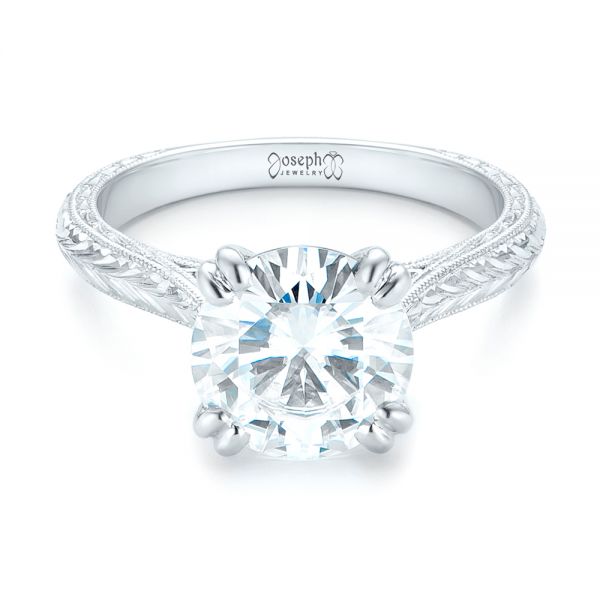  Platinum Custom Tsavorite And Diamond Engagement Ring - Flat View -  102966