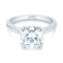 18k White Gold 18k White Gold Custom Tsavorite And Diamond Engagement Ring - Flat View -  102966 - Thumbnail