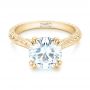 18k Yellow Gold 18k Yellow Gold Custom Tsavorite And Diamond Engagement Ring - Flat View -  102966 - Thumbnail