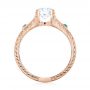 14k Rose Gold 14k Rose Gold Custom Turquoise And Diamond Engagement Ring - Front View -  103536 - Thumbnail