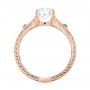 18k Rose Gold 18k Rose Gold Custom Turquoise And Diamond Engagement Ring - Front View -  103536 - Thumbnail