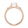 18k Rose Gold 18k Rose Gold Custom Turquoise And Diamond Engagement Ring - Front View -  103536 - Thumbnail