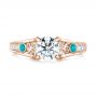 14k Rose Gold 14k Rose Gold Custom Turquoise And Diamond Engagement Ring - Top View -  103536 - Thumbnail