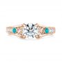 18k Rose Gold 18k Rose Gold Custom Turquoise And Diamond Engagement Ring - Top View -  103536 - Thumbnail