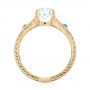 14k Yellow Gold 14k Yellow Gold Custom Turquoise And Diamond Engagement Ring - Front View -  103536 - Thumbnail