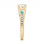 18k Yellow Gold 18k Yellow Gold Custom Turquoise And Diamond Engagement Ring - Side View -  103536 - Thumbnail